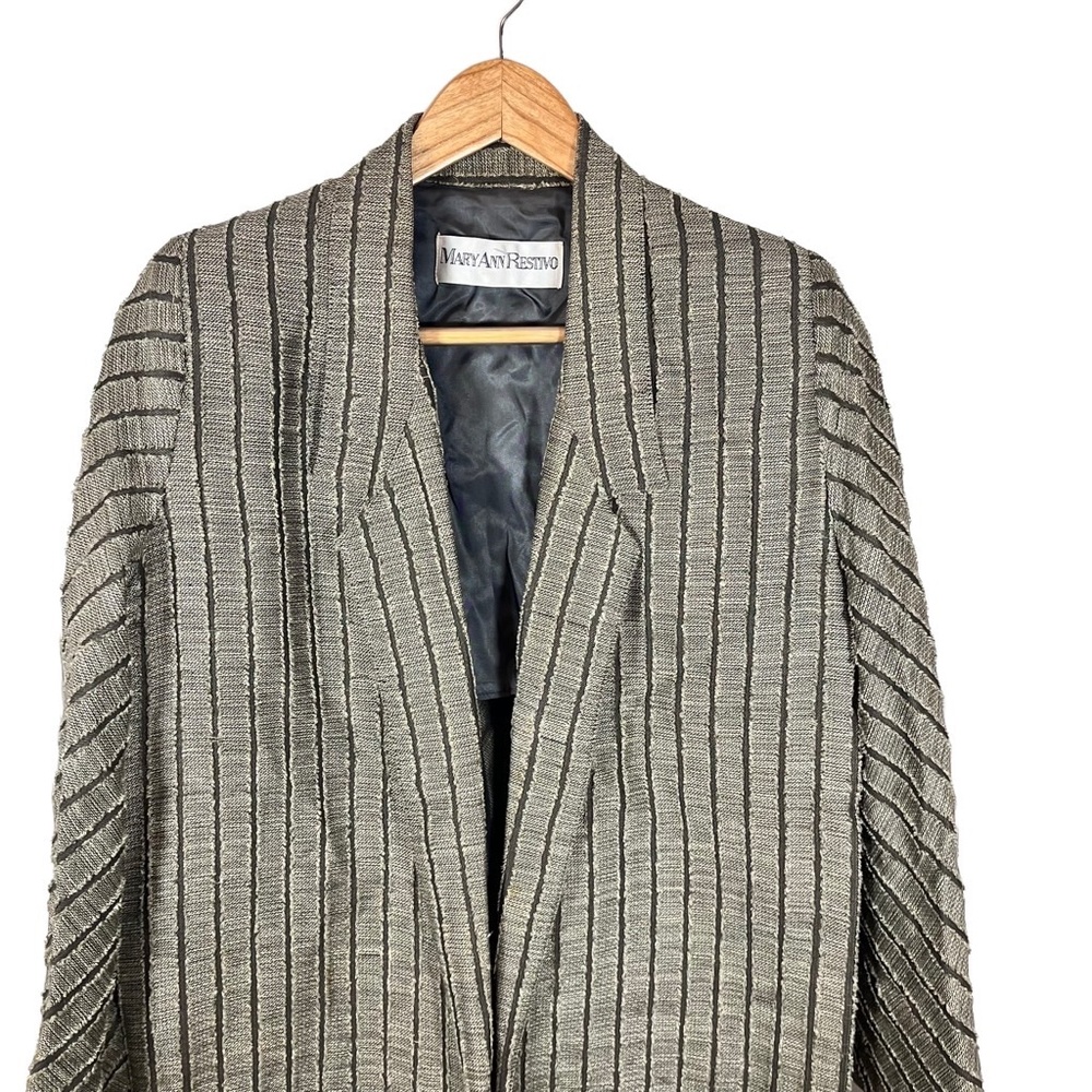 Oversized Boyfriend Blazer Vintage Mary Ann Restivo Size 10 - Picture 3 of 9
